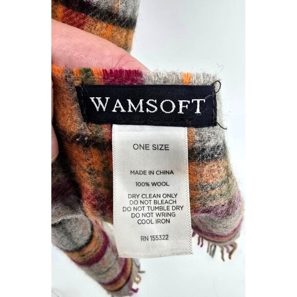 WAMSOFT 100% Wool Fringed Scarf - Picture 4 of 6